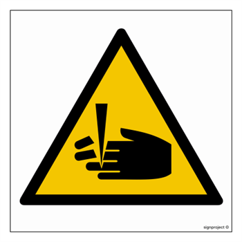 GE007 Finger cut warning - sheet of 12 stickers