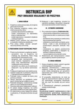 IAG12 Health and safety instructions for operating a bread slicer