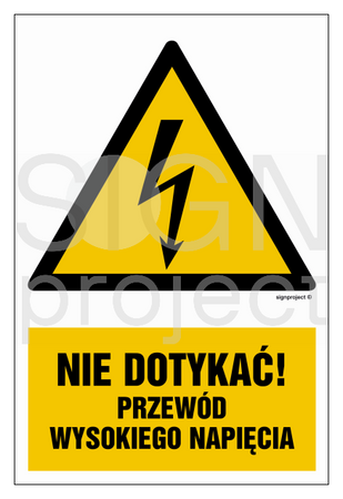 HA021 Nie dotykać przewód wysokiego napięcia - arkusz 9 naklejek
