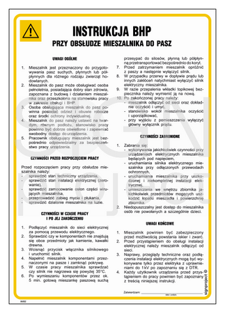 IAI02 Occupational health and safety instructions when using the feed mixer