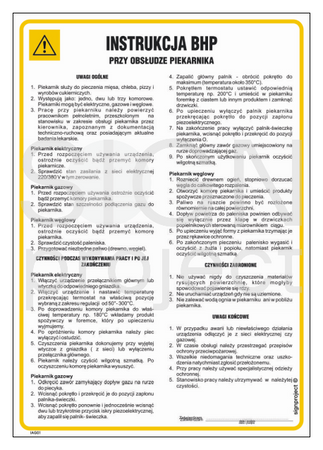 IAG01 Instrukcja BHP przy obsłudze piekarnika
