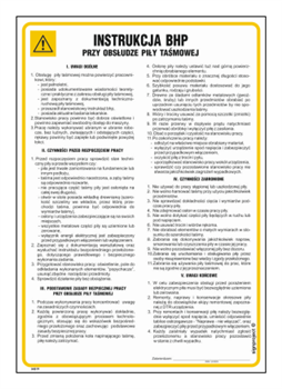 IAB19 Occupational health and safety instructions for operating a band saw