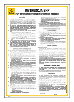 IAC35 Health and safety instructions for cleaning surfaces in the working chamber