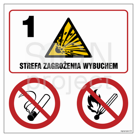 NB036 Strefa zagrożenia wybuchem 1. Zakaz palenia. Zakaz używania otwartego ognia