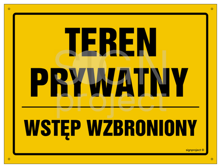 OA127 Teren prywatny Wstęp wzbroniony