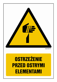 GF077 Ostrzeżenie przed ostrymi elementami - opakowanie 10 sztuk