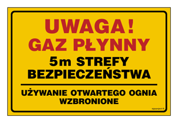 JD052 Uwaga! gaz płynny 5m strefy bezpieczeństwa