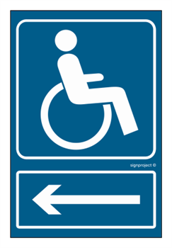 RB030 Direction of the road for the disabled /left/