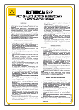 IAI07 Occupational health and safety instructions for operating electrical devices on a farm