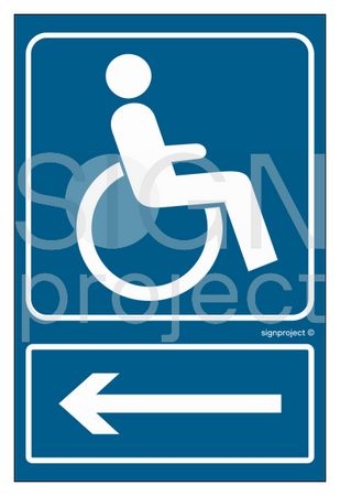 RB030 Direction of the road for the disabled /left/