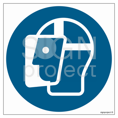GJ013 Mandatory face protection - sheet of 9 stickers
