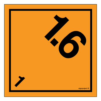 MB014 Explosives and articles Class 1 Division 1.6 - sheet of 48 stickers