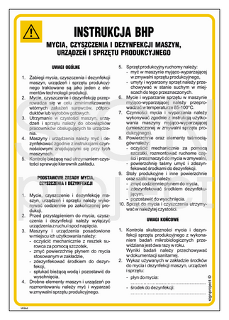 IAG64 Health and safety instructions for washing, cleaning and disinfection of machines