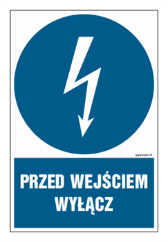HE003 Przed wejściem wyłącz - arkusz 9 naklejek