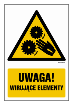 GF038 Caution rotating elements - pack of 10