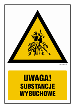 JA012 Explosives warning - sheet of 9 stickers
