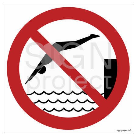GB037 No diving - sheet of 12 stickers