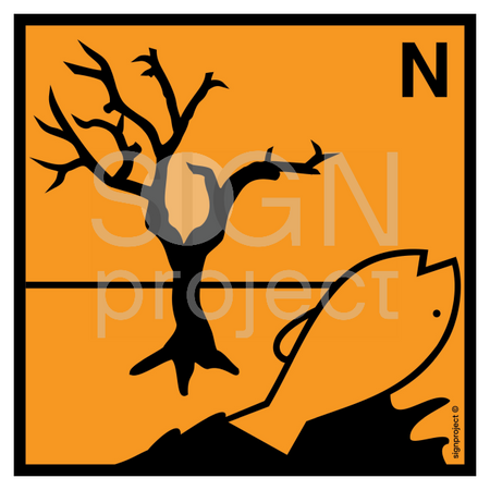 LA008 Environmentally hazardous substance - sheet of 12 stickers