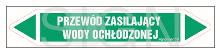 JF381 PRZEWÓD ZASILAJĄCY WODY OCHŁODZONEJ - arkusz 5 naklejek