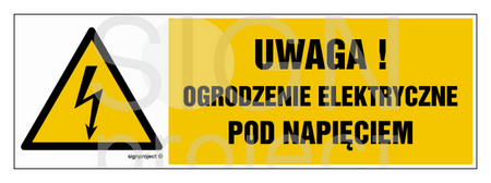 HB019 Uwaga ogrodzenie elektryczne pod napięciem