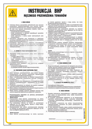 IAE09 Health and safety instructions for the manual handling of goods