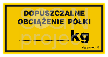 NC080 Dopuszczalne obciążenie półki ........... kg - arkusz 6 naklejek