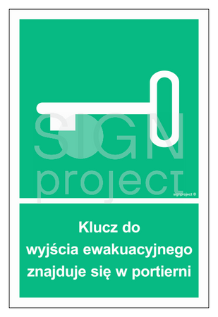 AC067 Klucz do wyjścia ewakuacyjnego znajduje się w portierni