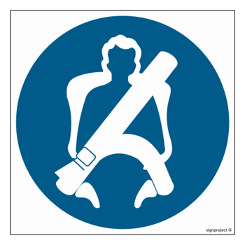 GK004 Nakaz stosowania pasów bezwładnościowych - arkusz 12 naklejek