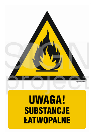 JA011 Attention! Flammable substances