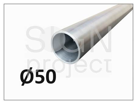 EM002 Słupek nośny do znaku przestrzennego 500mm (fi 50mm, L=2m)