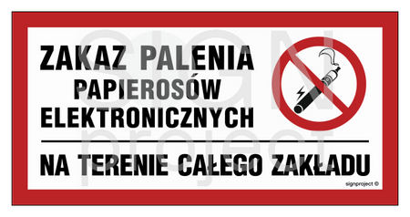 NC092 Zakaz palenia papierosów elektronicznych na terenie całego zakładu