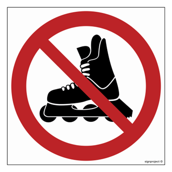 GB049 No inline skating - sheet of 12 stickers