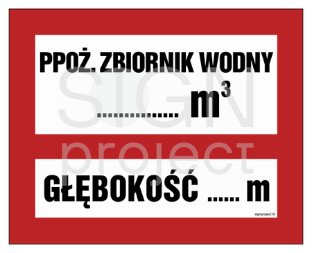 BC117 Ppoż.zbiornik wody ... m3 głębokość zbiornika ... m