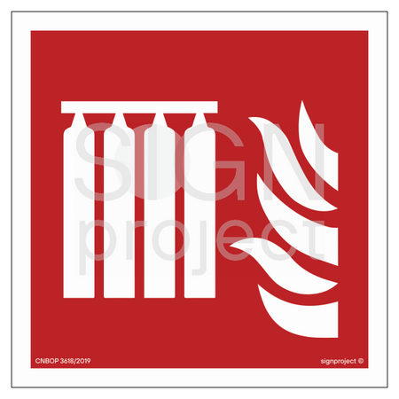 BF008 Fixed extinguisher battery - sheet of 12 stickers
