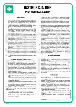 DD013 Safety instructions for laser operation