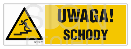 NC119 Uwaga schody - lewostronny