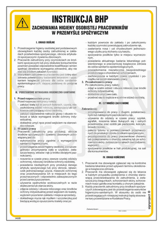 IAG20 Health and safety instructions for personal hygiene of employees in the food industry