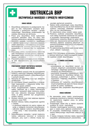DD018 Health and safety instructions for disinfection of medical tools and equipment