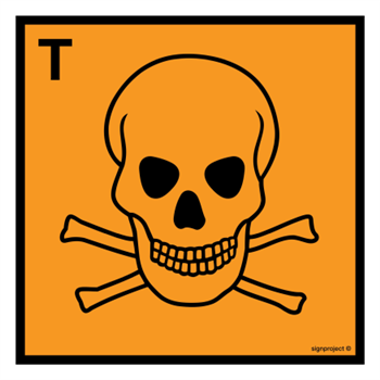 LA010 Toxic substance - sheet of 12 stickers