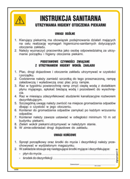 IAG50 Sanitary instruction for maintaining the hygiene of the bakery environment