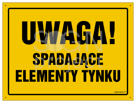 OA029 Uwaga! Spadające elementy tynku