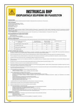 IAC10 Instrukcja BHP eksploatacji szlifierki do płaszczyzn