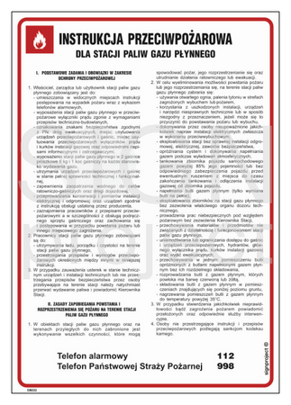 DB032 Instrukcja ppoż. dla stacji paliw gazu płynnego