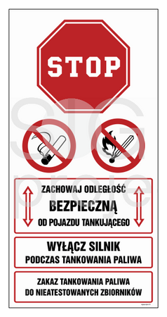 SB021 Keep a safe distance from the fueling vehicle. Turn off the engine when refueling