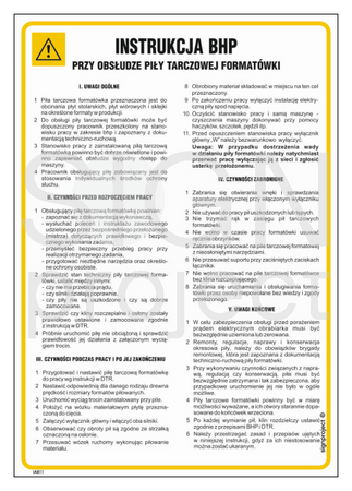 IAB11 Instrukcja BHP przy obsłudze piły tarczowej formatówki