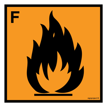 LA011 Highly flammable - sheet of 12 stickers