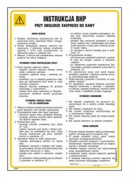 IAG52 Instrukcja BHP przy obsłudze ekspresu do kawy