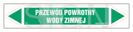 JF375 PRZEWÓD POWROTNY WODY ZIMNEJ - arkusz 4 naklejek