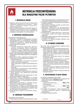 DB034 Fire safety instruction for liquid fuel storage