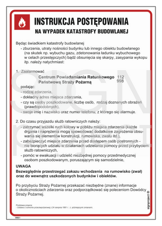 DB021 Instrukcja postępowania na wypadek katastrofy budowlanej